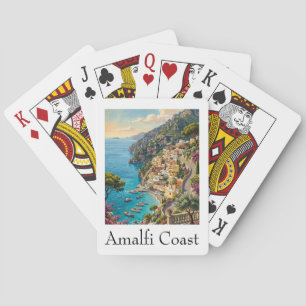 Retro Amalfi-kusten Italien Vintag Resa Konsttryck Casinokort