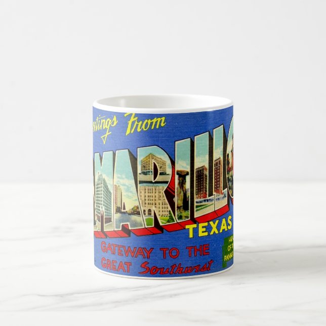 Retro Amarillo TX vykort Kaffemugg (Center)