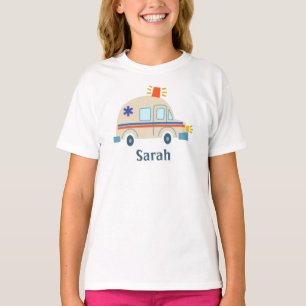Retro ambulance akut fordon siren ljus t shirt