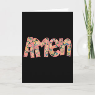 Retro Amen Blommig Coquette Slöja Jesus Flicka Kvi Kort