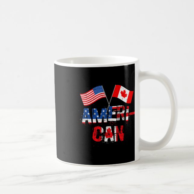 Retro Ameri-can Kanada Usa Flag Patriotisk Kanaden Kaffemugg (Höger)