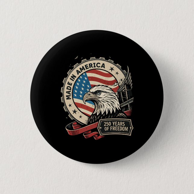 Retro America, 250:e födelsedag, Grunge US Knapp (Framsida)