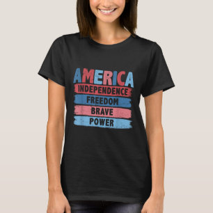 Retro America Independence Freedom Modig USA 4:e O T Shirt