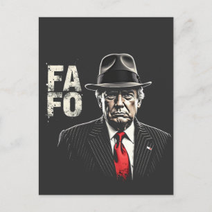Retro American Donald Trump FAFO USA flagga Patrio Helg Vykort