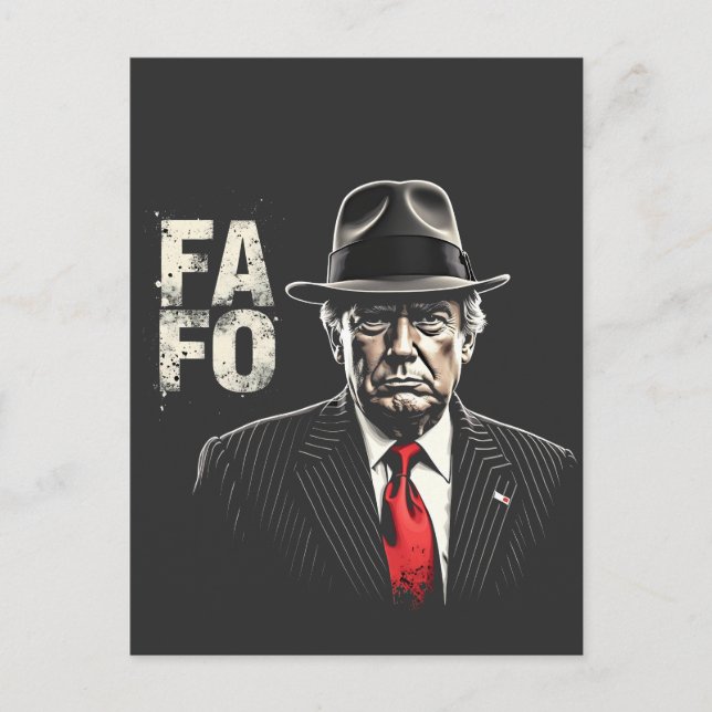 Retro American Donald Trump FAFO USA flagga Patrio Helg Vykort (Framsida)