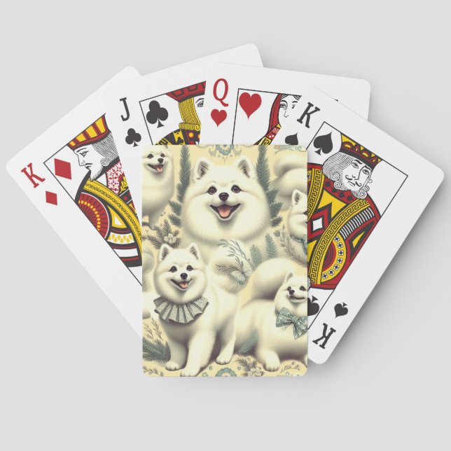 Retro American Eskimo Illustration Casinokort (Baksidan)