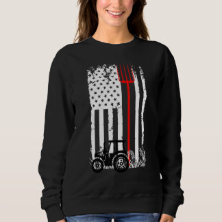 Retro American Flag Tractor Men Women Tractor Farm T Shirt