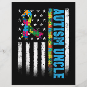 Retro American Flagga Autism farbror Awareness Reklamblad