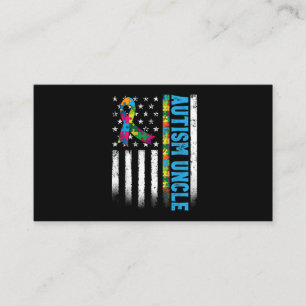 Retro American Flagga Autism farbror Awareness Visitkort