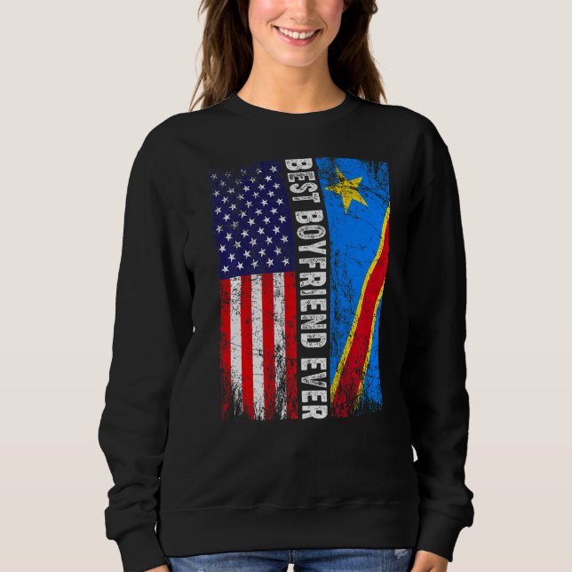 Retro American Flagga Congo Flagga Best Boyvän T Shirt (Framsida)