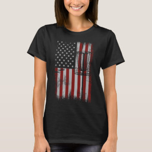 Retro American Flagga Disk Golf Gift för manar Dis T Shirt
