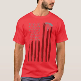 Retro American Flagga Fallskärm Gift for Skydiver T Shirt