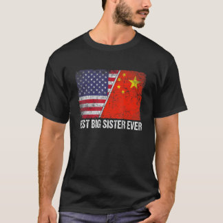 Retro American Flagga Flagga Best Big Sister Kväll T Shirt