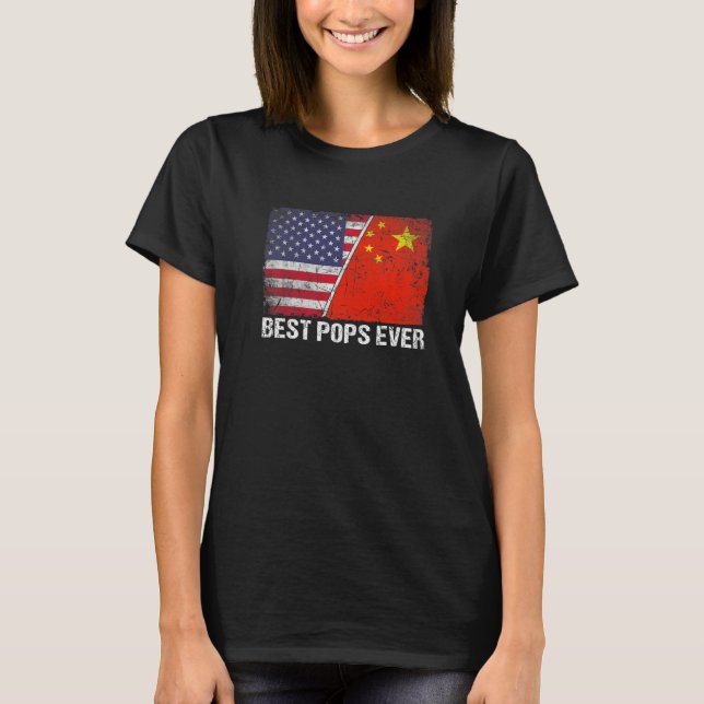 Retro American Flagga Flagga Best Pops All Fami T Shirt (Framsida)