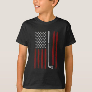 Retro American Flagga Golf Gift for Golfer Funny G T Shirt