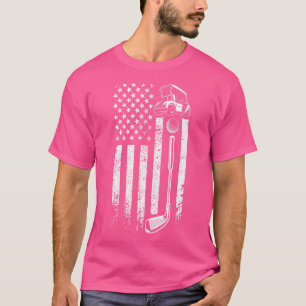 Retro American Flagga Golf - Gift for Golfer - Lus T Shirt