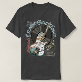 Retro American Flagga Guitar and Vinyl Record Tee Shirt