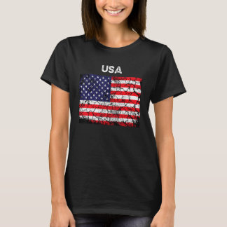 Retro American Flagga Manar Kvinnor 4:e juli Vinta T Shirt