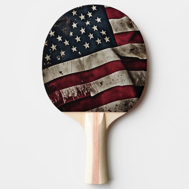 Retro American Flagga Patriotic Ping Pong Paddle Pingisracket (Framsidan)