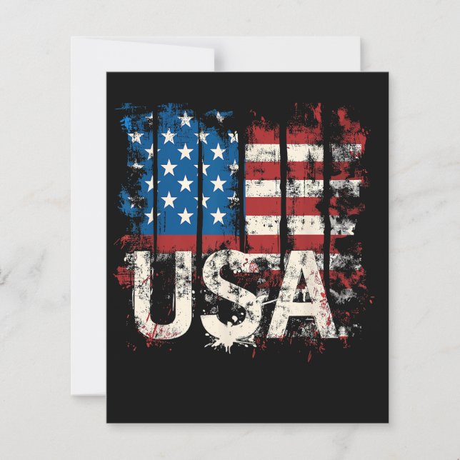 Retro American Flagga USA 4 juli (Framsida)