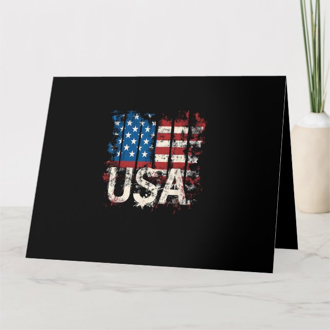 Retro American Flagga USA 4 juli Kort (Framsida)
