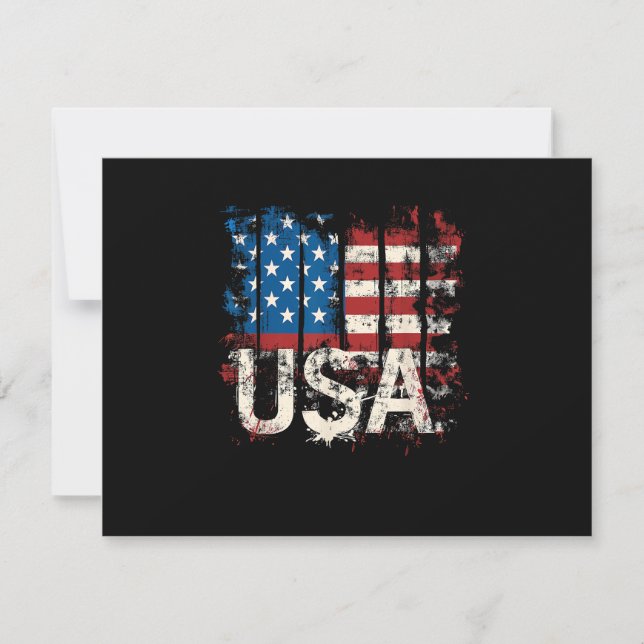 Retro American Flagga USA 4 juli OSA Kort (Framsida)
