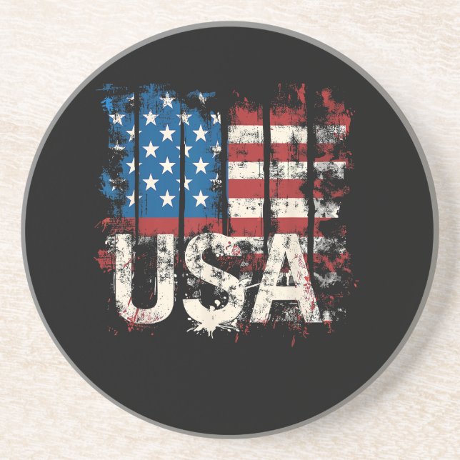 Retro American Flagga USA 4 juli Underlägg (Framsidan)