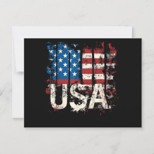 Retro American Flagga USA 4 juli Vykort