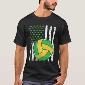 Retro American Flagga Volleyball Sport St. Patrick T Shirt