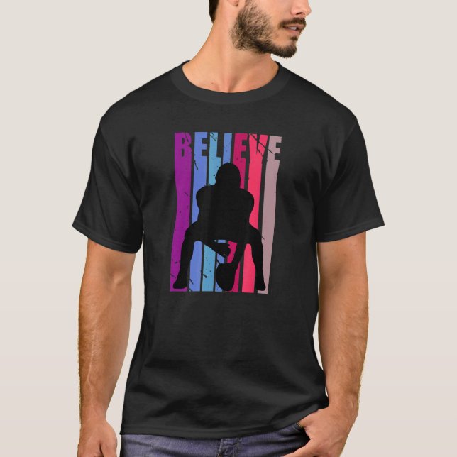 Retro American Football Motivational Sports Quarte T Shirt (Framsida)