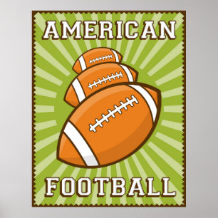 Retro American Football Poster