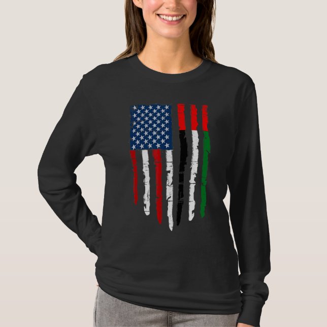 Retro American Förenade Arabemiraten Flagga Women T Shirt (Framsida)