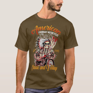 Retro American Motorcle Indian for Old Biker T Shirt