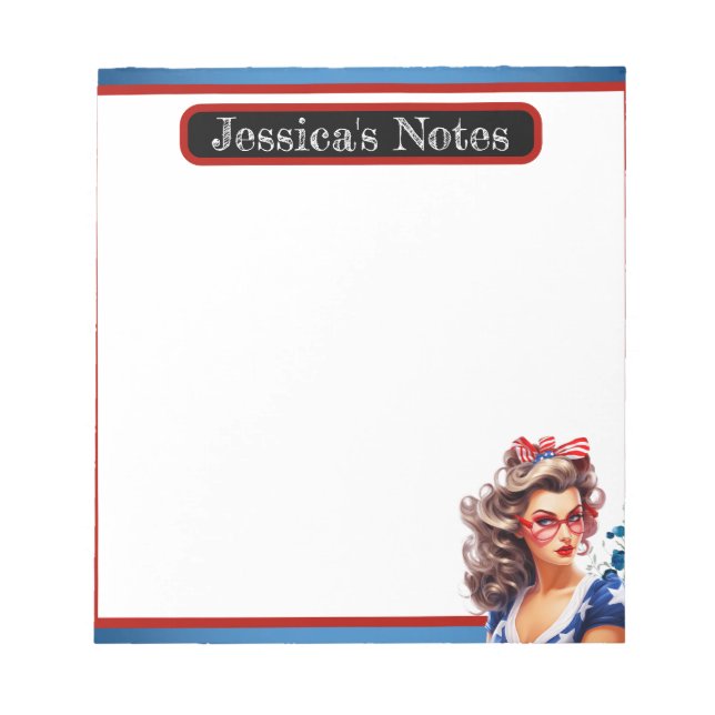 Retro American Pinup_ Det är en vacker dag. Anteckningsblock (Framsida)