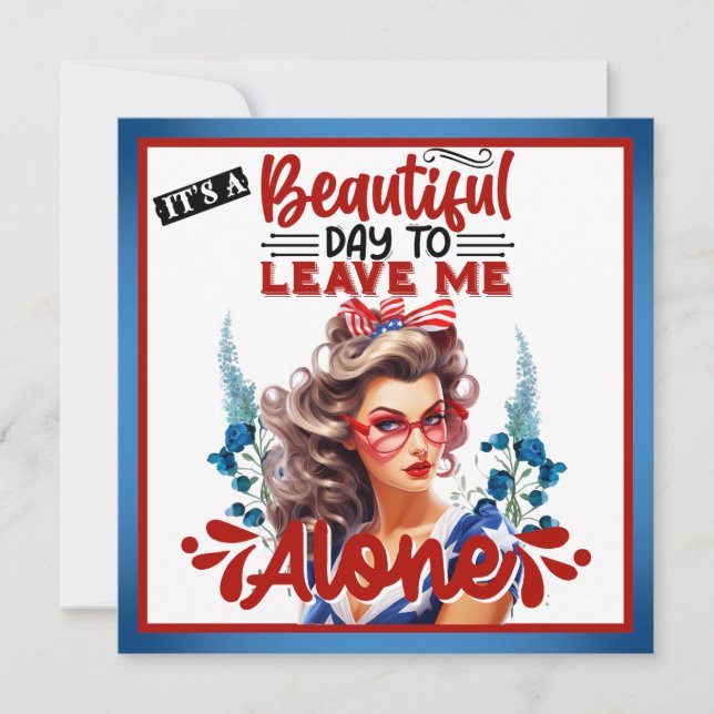 Retro American Pinup - det är en vacker dag Julkort (Framsida)