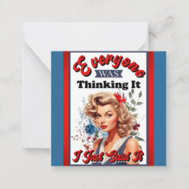Retro American Pinup_ Jag sa just det Anteckningskort