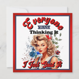 Retro American Pinup_ Jag sa just det Julkort