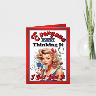 Retro American Pinup_ Jag sa just det Tack Kort
