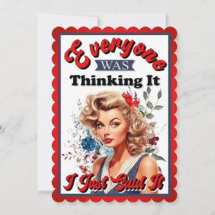 Retro American Pinup_ Jag sa just det Tack Kort