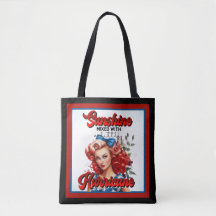 Retro American Pinup_ Sunshine Mixed Tote Bag