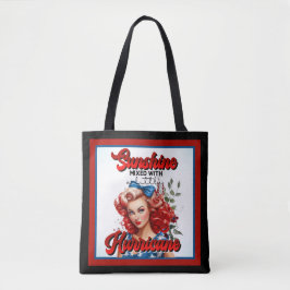 Retro American Pinup_ Sunshine Mixed Tote Bag Tygkasse
