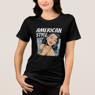 Retro American Stil - Tecknad Bok Chic T Shirt