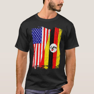 Retro American Uganda Flagga Manar Women Patriotic T Shirt