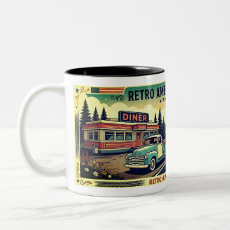 Retro Americana-mugg för natursköna vägar Två-Tonad Mugg