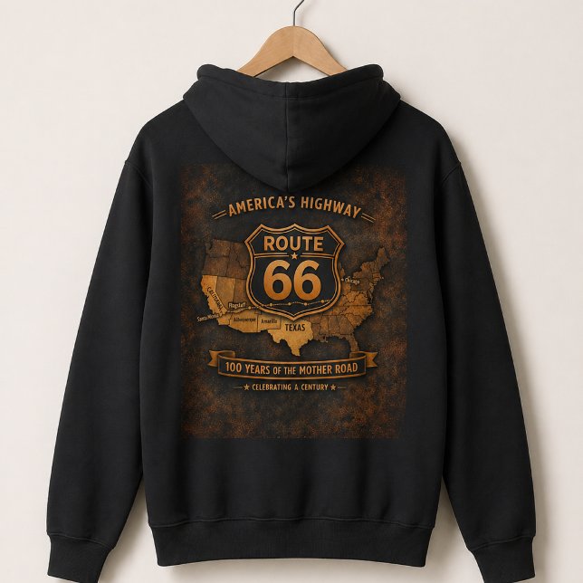 Retro Americas Highway 100 Years Kartan T Shirt (Skapare uppladdad)