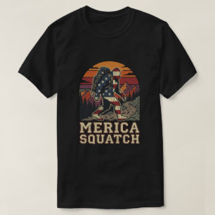 Retro Amerikansk Bigfoot Sasquatch Natur T Shirt