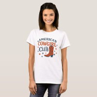 Retro Amerikansk Cowgirl Klubb Patriotisk