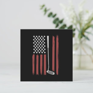 Retro amerikansk flagga golf golfare rolig golfklu inbjudningar