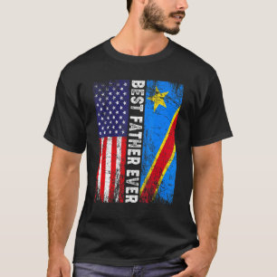 Retro amerikansk flagga Kongo flagga Bästa pappa n T Shirt