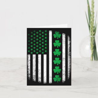 Retro amerikansk flagga med shamrocks för st patri kort